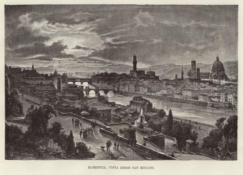 Firenze, näkymä San Miniatosta tekijältä Gustave Bauernfeind