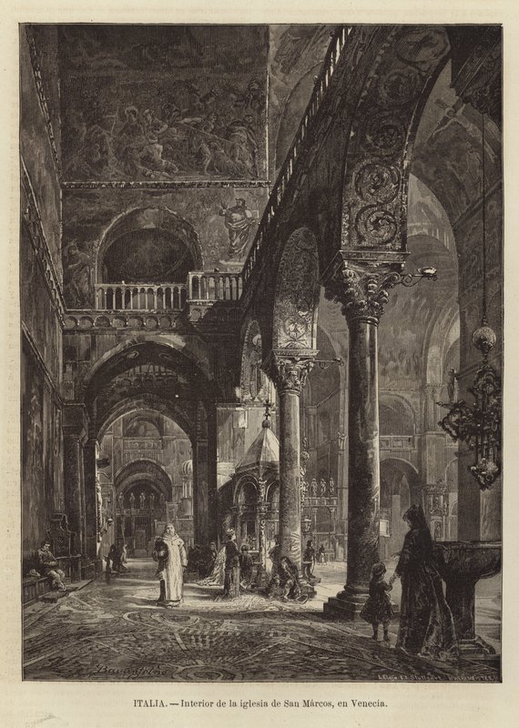 Venetsian Pyhän Markuksen basilikan sisustus tekijältä Gustave Bauernfeind