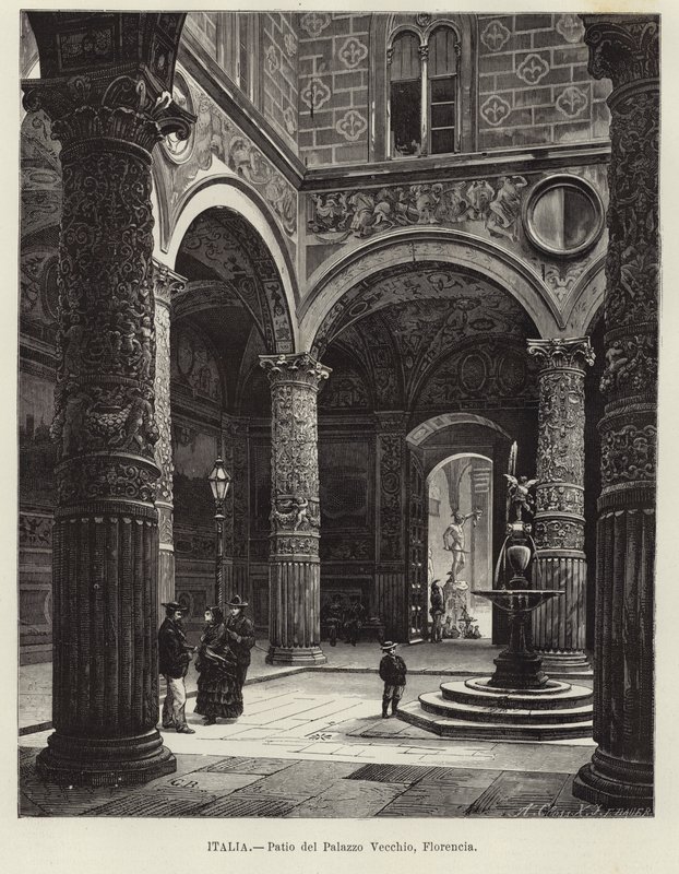 Italia - Palazzo Vecchion sisäpiha, Firenze tekijältä Gustave Bauernfeind