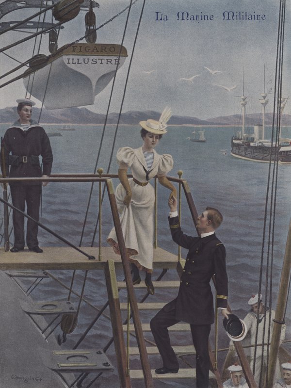 A la Coupee. Le Figaro Illustre -lehden kansi, maaliskuu 1897. tekijältä Gustave Bourgain