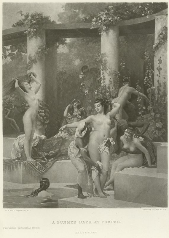 Kesäkylpy Pompejissa (syväpaino) tekijältä Gustave Clarence Rodolphe Boulanger