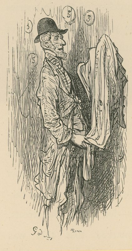Mies pitelee kangasta tekijältä Gustave Dore
