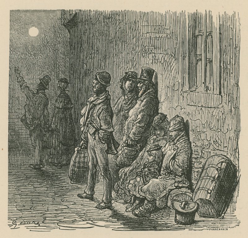 Kohtaus Lontoon elämästä tekijältä Gustave Dore