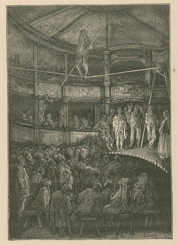 Blondin Shoreditchissä, Lontoossa (kaiverrus) tekijältä Gustave Dore