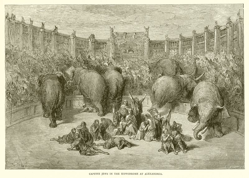 Vangitut juutalaiset Aleksandrian hippodromissa tekijältä Gustave Dore