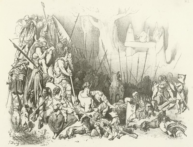 Druidin palvonta – ihmisuhri (syväpaino) tekijältä Gustave Dore