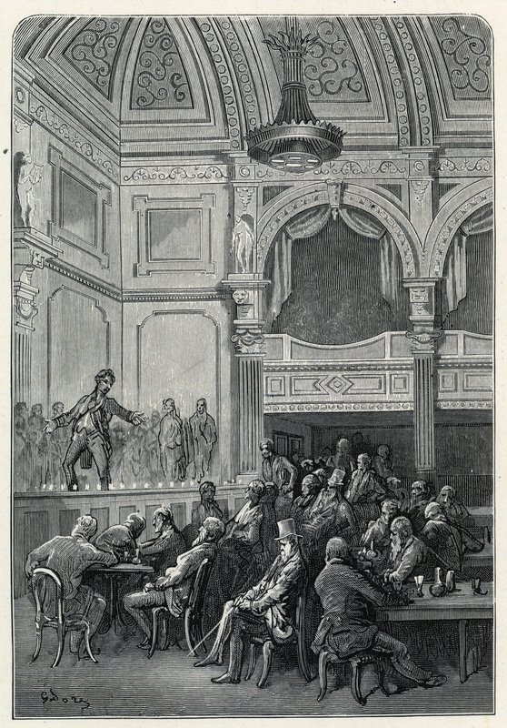 Evansin laulu- ja ruokailuhuoneet tekijältä Gustave Dore