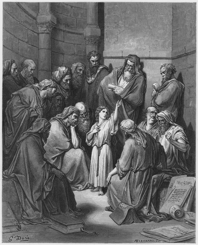 Gustave Dore Raamattu: Jeesus lääkäreiden kanssa tekijältä Gustave Dore