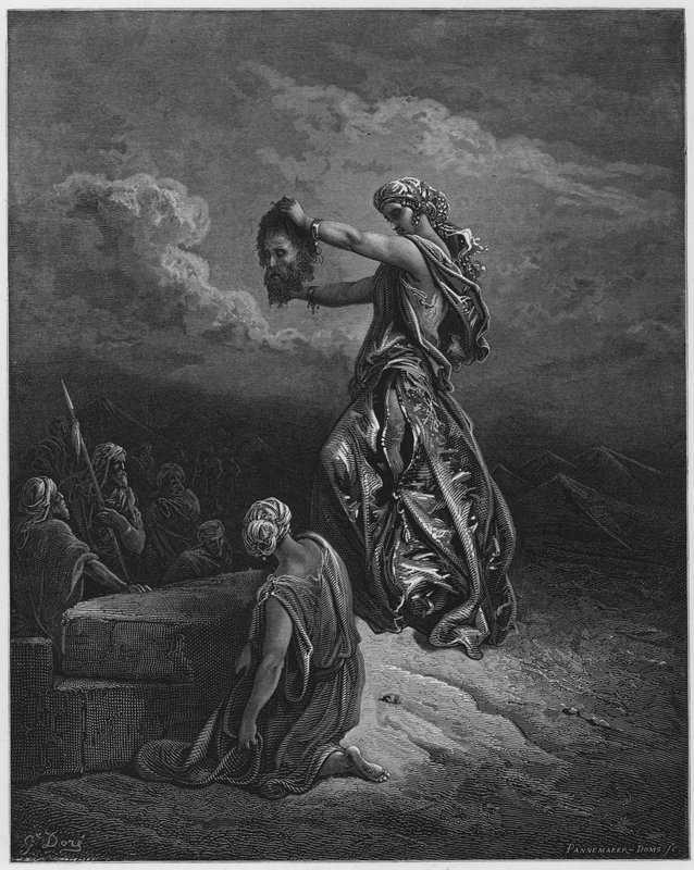 Gustave Dore Raamattu: Judith näyttää Holofernesin päätä tekijältä Gustave Dore
