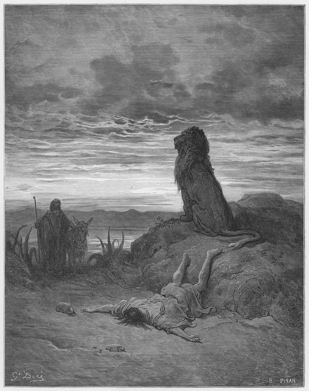 Gustave Dore Raamattu: Tottelematon profeetta, jonka leijona surmasi tekijältä Gustave Dore