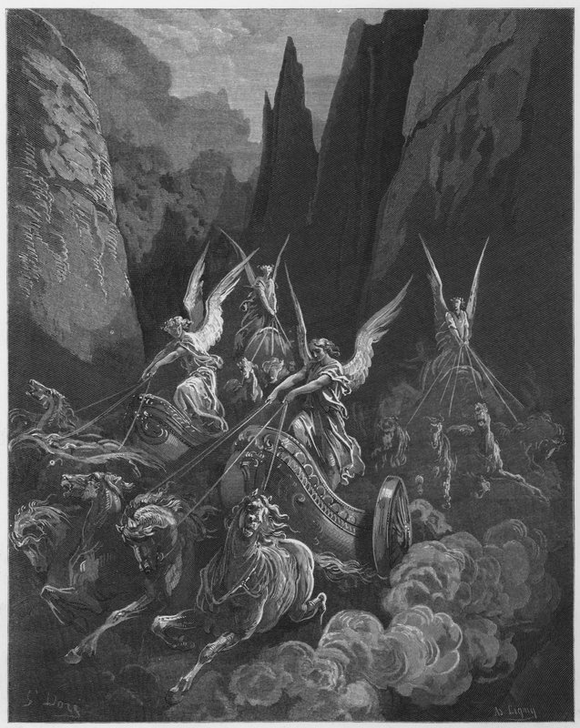 Gustave Dore Raamattu: Näky neljästä vaunusta tekijältä Gustave Dore