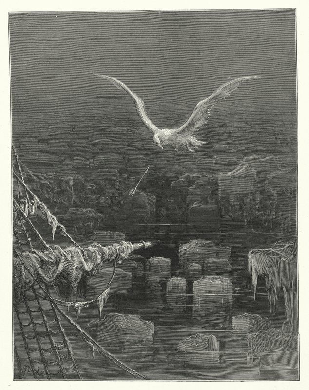 Gustave Doren kuvitus Coleridgen teokseen Rime of the Ancient Mariner (kaiverrus). tekijältä Gustave Dore
