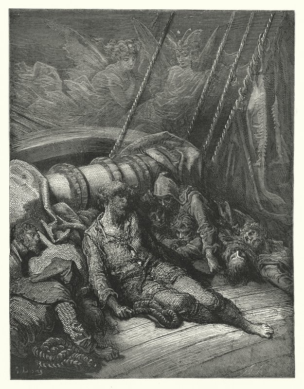 Gustave Doren kuvitus Coleridgen teokseen Rime of the Ancient Mariner (kaiverrus). tekijältä Gustave Dore