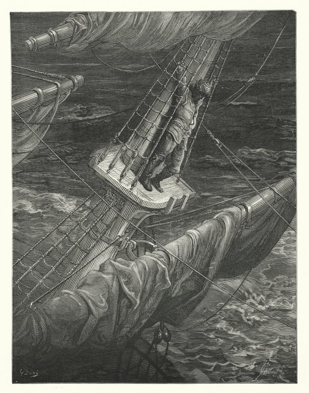 Gustave Doren kuvitus Coleridgen teokseen Rime of the Ancient Mariner (kaiverrus). tekijältä Gustave Dore