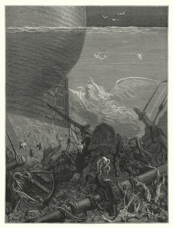 Gustave Doren kuvitus Coleridgen teokseen Rime of the Ancient Mariner (kaiverrus). tekijältä Gustave Dore