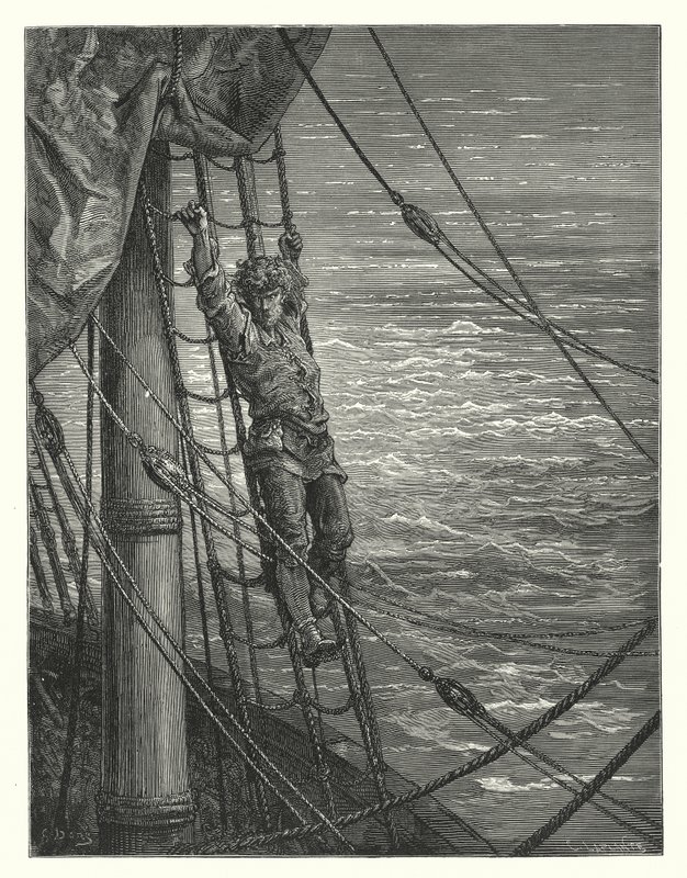 Gustave Doren kuvitus Coleridgen teokseen Rime of the Ancient Mariner (kaiverrus). tekijältä Gustave Dore