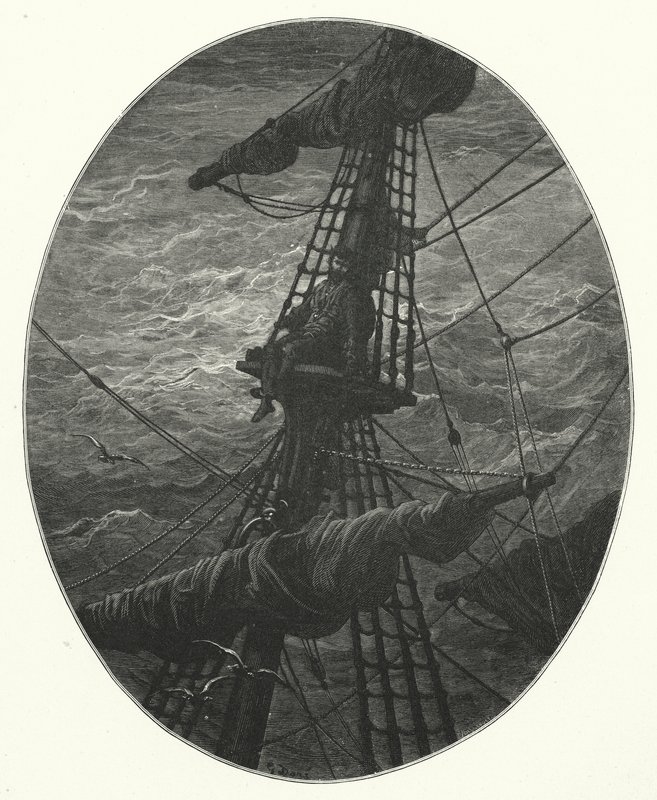 Gustave Doren kuvitus Coleridgen teokseen Rime of the Ancient Mariner (kaiverrus). tekijältä Gustave Dore