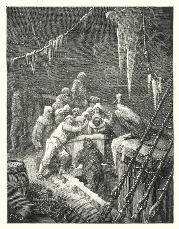 Gustave Doren kuvitus Coleridgen teokseen Rime of the Ancient Mariner (kaiverrus). tekijältä Gustave Dore