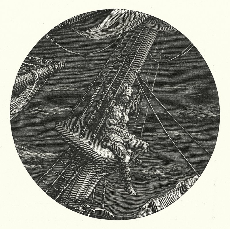 Gustave Doren kuvitus Coleridgen teokseen Rime of the Ancient Mariner (kaiverrus). tekijältä Gustave Dore