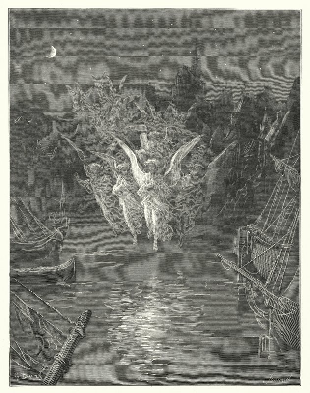 Gustave Doren kuvitus Coleridgen teokseen Rime of the Ancient Mariner (kaiverrus). tekijältä Gustave Dore