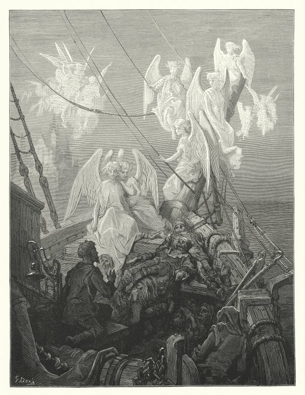 Gustave Doren kuvitus Coleridgen teokseen Rime of the Ancient Mariner (kaiverrus). tekijältä Gustave Dore