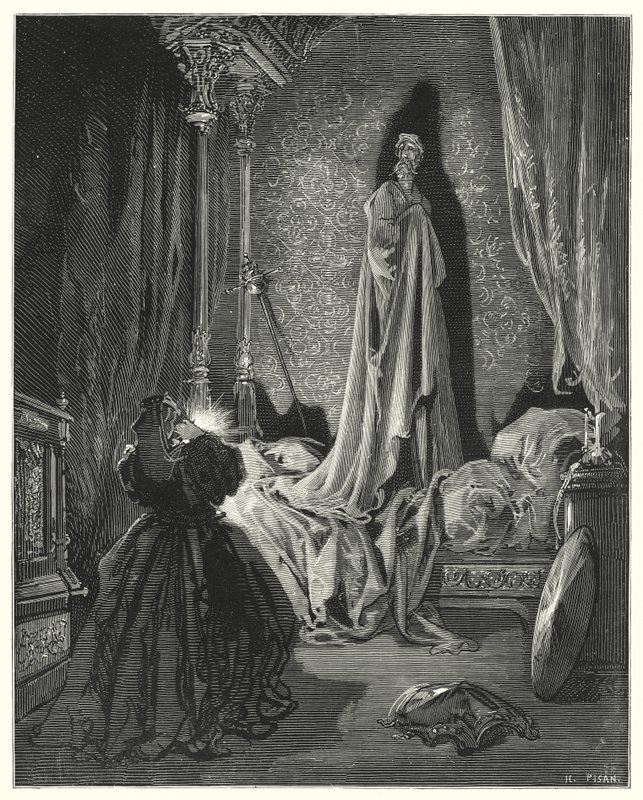 Gustave Doren Don Quijote: "Siunaa minua!" hän huusi: "Mitä tämä on?" (kaiverrus) tekijältä Gustave Dore