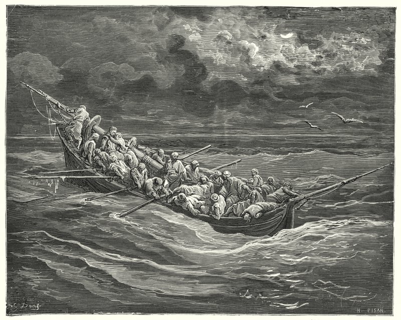 Gustave Doren Don Quijote: "Zoraida kaikki tämä kätki kasvonsa, jotta hän ei näkisi isäänsä" (kaiverrus) tekijältä Gustave Dore