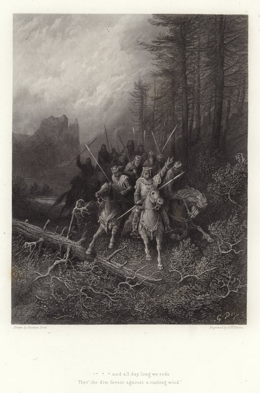 Alfred Tennysonin kuvitus Vivienille tekijältä Gustave Dore