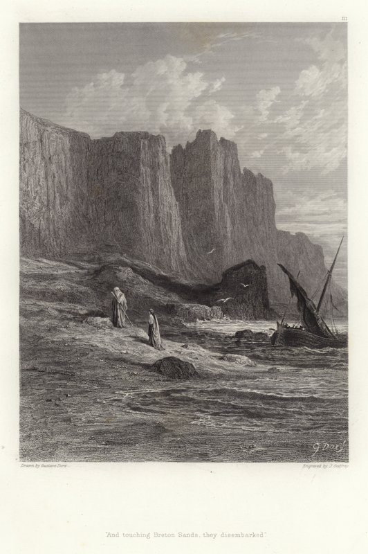 Alfred Tennysonin kuvitus Vivienille tekijältä Gustave Dore