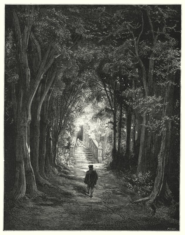 Nukkuva kaunotar; Prinsessa Ruusunen (kaiverrus) tekijältä Gustave Dore