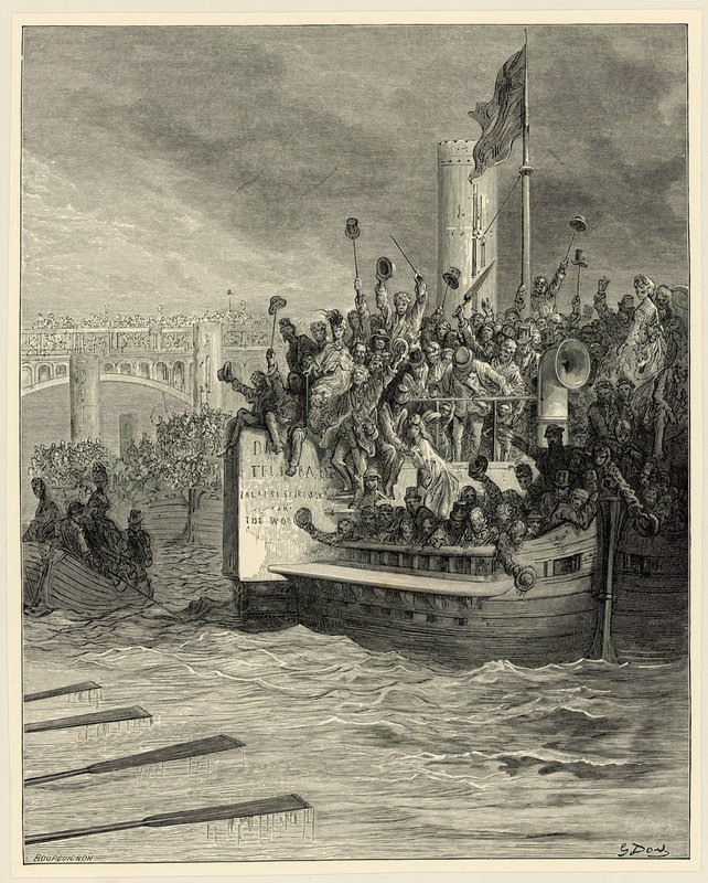 Oxford ja Cambridge Boat Race, Putney tekijältä Gustave Dore