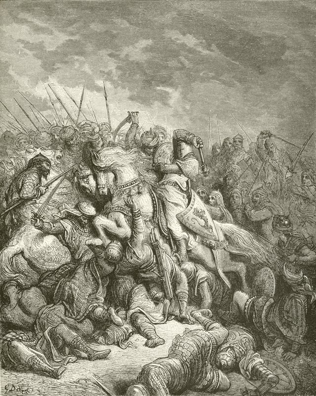Richard Arsurin taistelussa tekijältä Gustave Dore