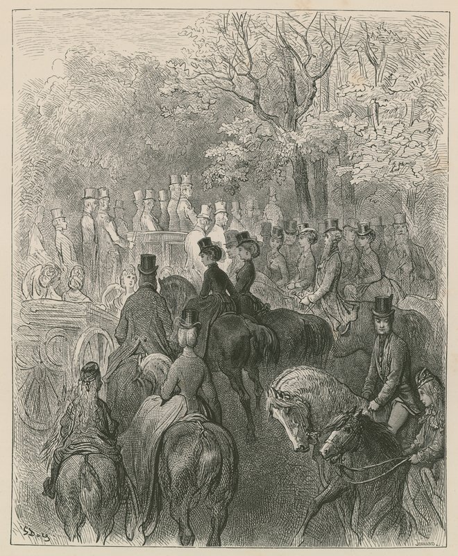 Rotten Row, Hyde Park, Lontoo tekijältä Gustave Dore