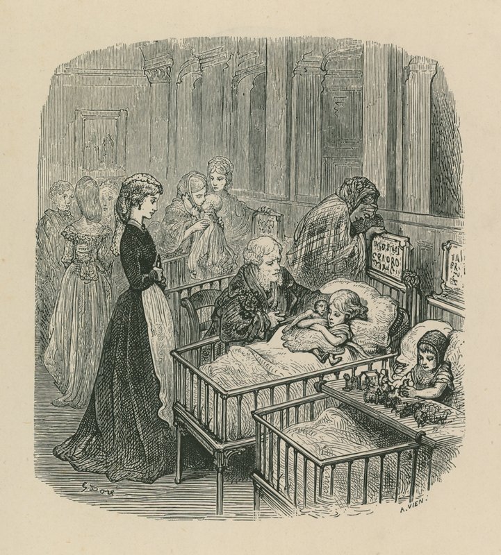Kohtaus lontoolaisesta sairaalasta tekijältä Gustave Dore