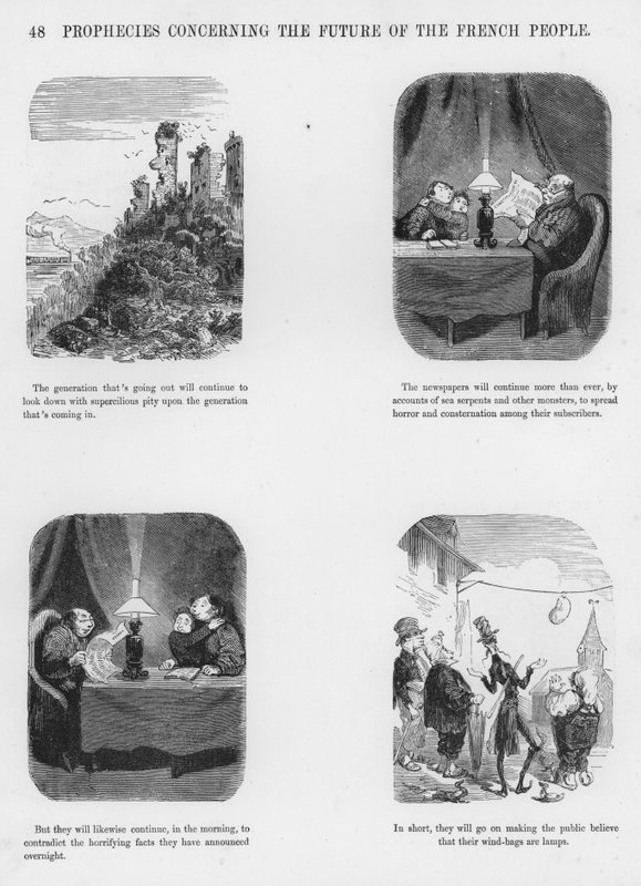 Gustave Doren humoristisia ja groteskeja luonnoksia (kaiverrus) tekijältä Gustave Dore