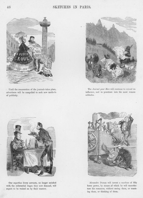 Gustave Doren humoristisia ja groteskeja luonnoksia (kaiverrus) tekijältä Gustave Dore