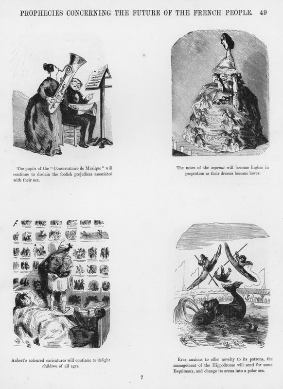 Gustave Doren humoristisia ja groteskeja luonnoksia (kaiverrus) tekijältä Gustave Dore