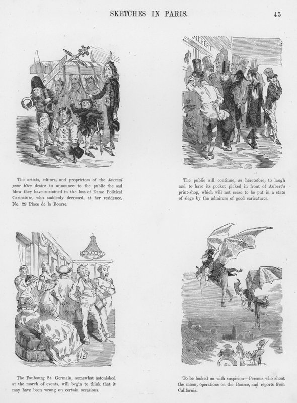 Gustave Doren humoristisia ja groteskeja luonnoksia (kaiverrus) tekijältä Gustave Dore