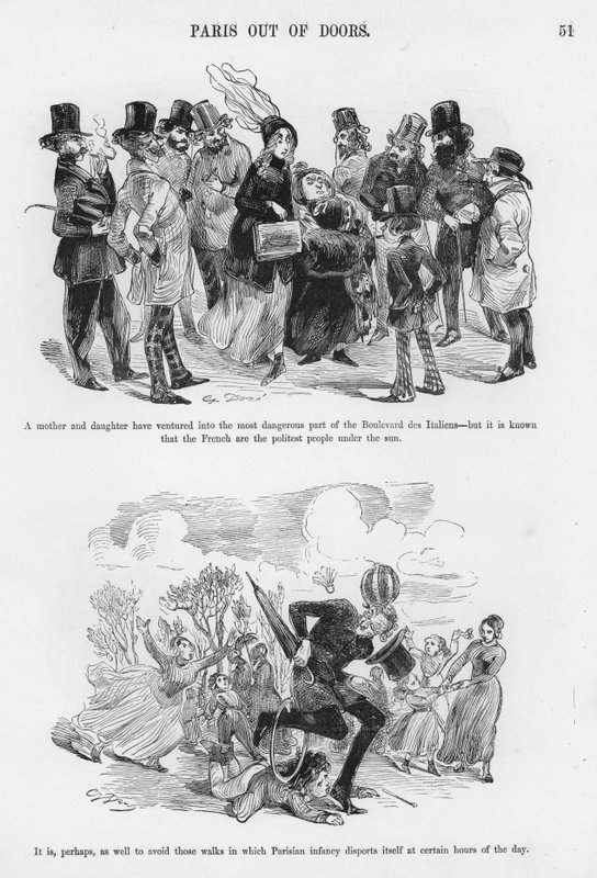 Gustave Doren humoristisia ja groteskeja luonnoksia (kaiverrus) tekijältä Gustave Dore