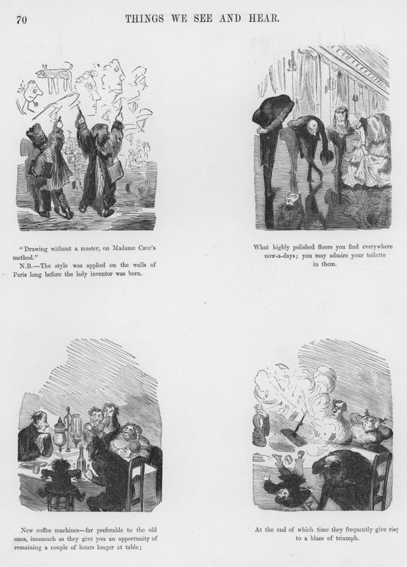 Gustave Doren humoristisia ja groteskeja luonnoksia (kaiverrus) tekijältä Gustave Dore