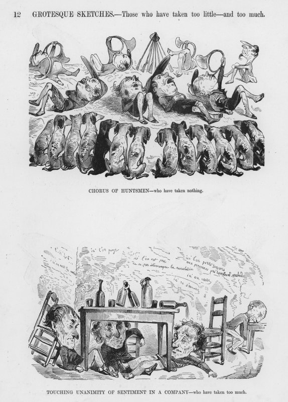 Gustave Doren humoristisia ja groteskeja luonnoksia (kaiverrus) tekijältä Gustave Dore