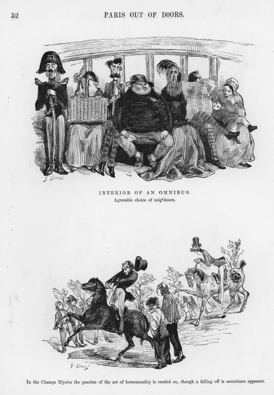 Gustave Doren humoristisia ja groteskeja luonnoksia (kaiverrus) tekijältä Gustave Dore