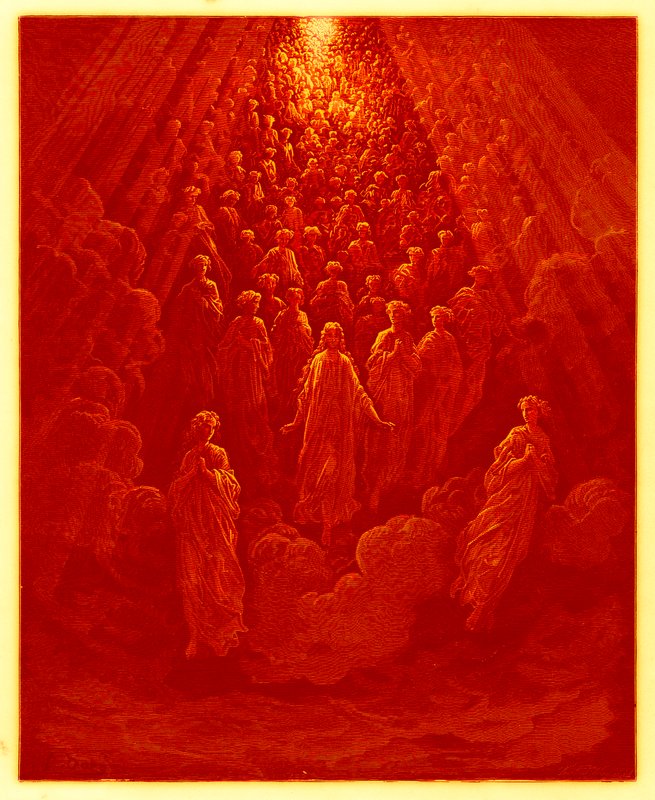 The Angels in the Planet Mercury, kuvitus "Dore Gallerysta", julkaistu noin 1890 (digitaalisesti paranneltu kuva) tekijältä Gustave Dore