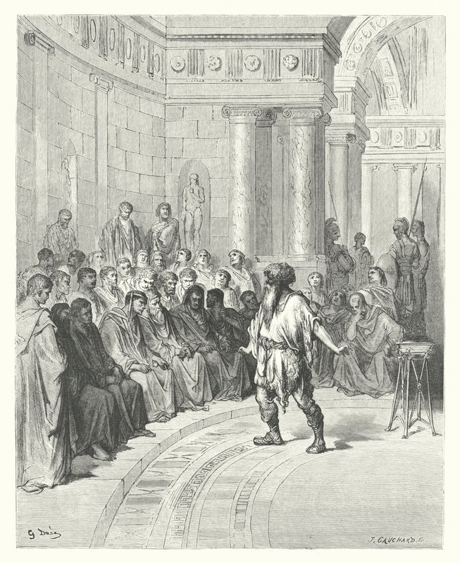 La Fontainen sadut: Fontaine: Tonavan talonpoika (kaiverrus). tekijältä Gustave Dore