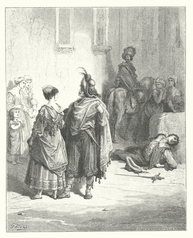 La Fontainen sadut: Fontaine: Kaksi kananpoikaa (kaiverrus). tekijältä Gustave Dore
