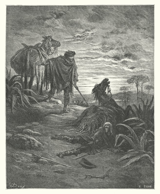 La Fontainen sadut: Fontaine: Kaksi muulia (kaiverrus) tekijältä Gustave Dore