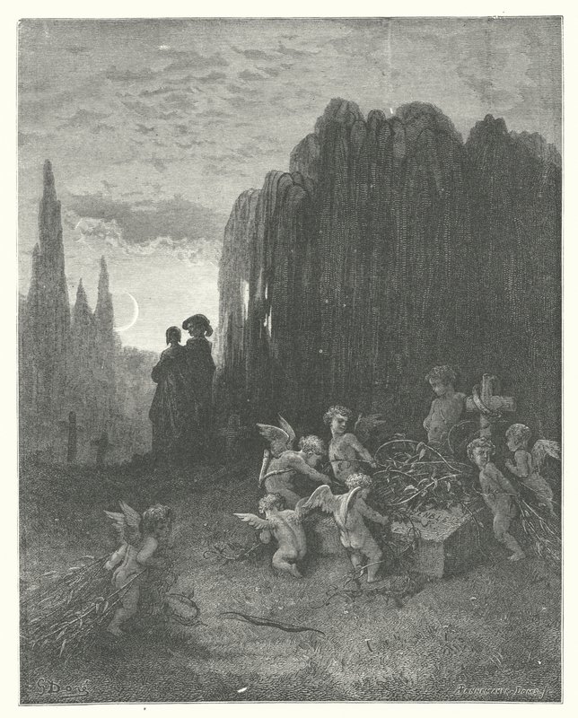 La Fontainen sadut: Fontaine: Nuori leski (kaiverrus) tekijältä Gustave Dore
