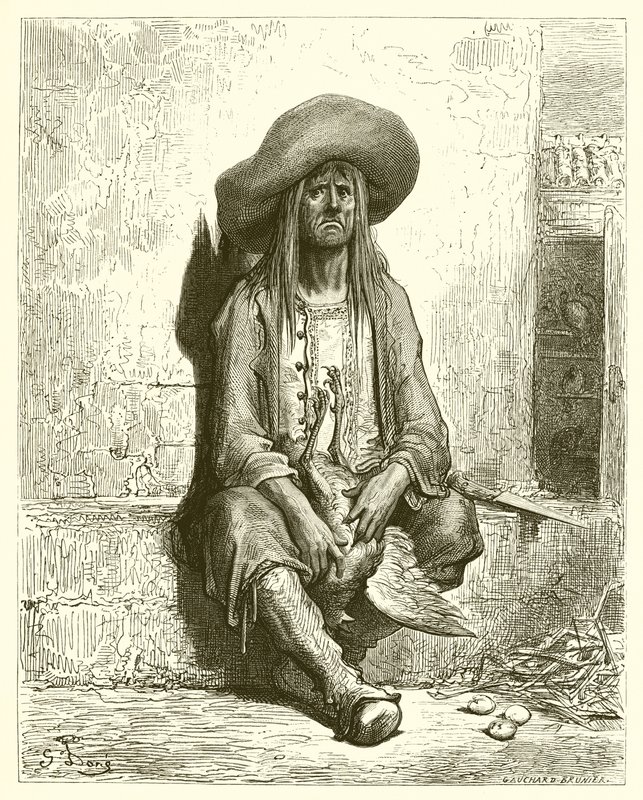 Kana kultamunien kanssa (La Fontaine) tekijältä Gustave Dore