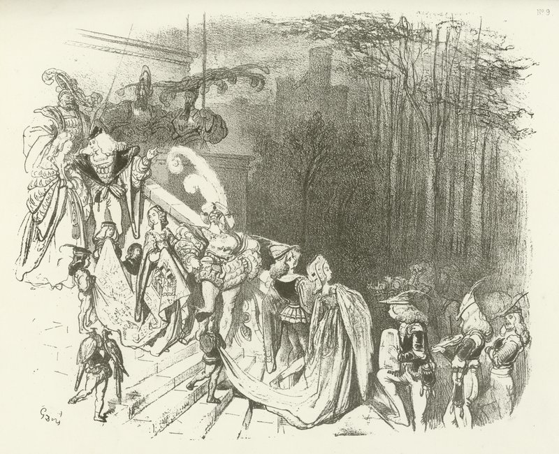 Linnan herrat ja naiset. 1500-luvun alku (syväpaino) tekijältä Gustave Dore