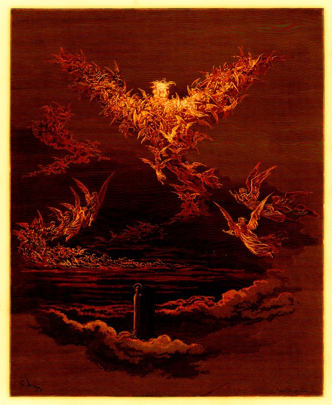 The Vision of the Sixth Heaven, kuvitus "Dore Gallerysta", kaiverrettu Stephane Pannemaker (1847-1930), julkaistu n. 1890 (digitaalisesti paranneltu kuva) tekijältä Gustave Dore